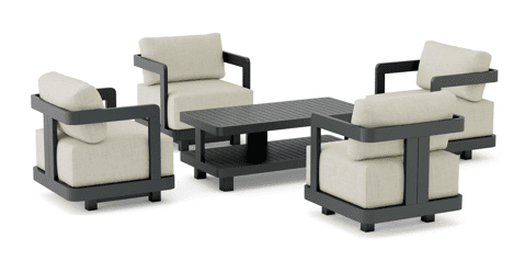 SET-904-AL 5-pc Granada Aluminum Deep Seating