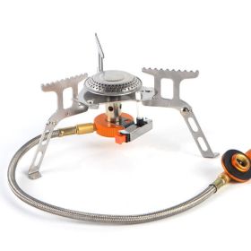 1pc Portable Camping Backpacking Stove With Piezo Ignition