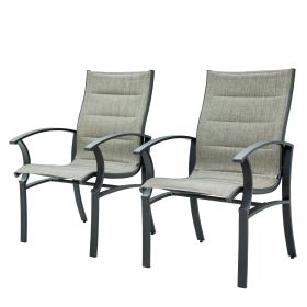 Patio Dining Chairs Set of 2,Bistro Metal Steel Chair with Textilene Mesh Fabric,Outdoor Armchair for Outside Porch,Balcony,Garden