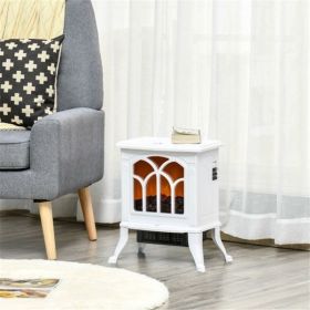 750W/1500W 17 inch Electric Fireplace Heater-White