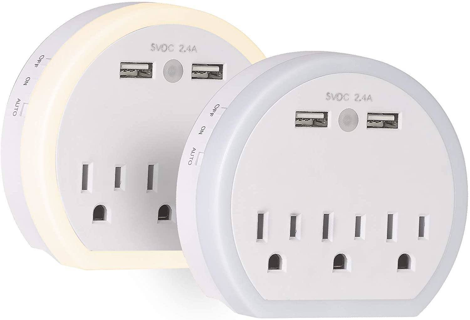 Bosonshop USB Wall Outlet Extender, Surge Protector Wall Outlet Plug with 3 Outlet and 2 USB Port(5V/2.4A) Bosonshop USB Wall Outlet Extender, Surge Protector Wall Outlet Plug with 3 Outlet and 2 USB Port(5V/2.4A)