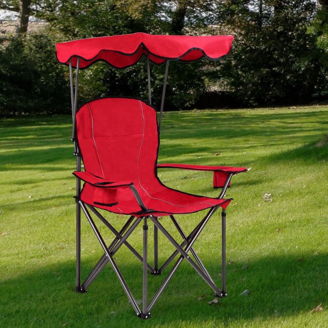 Portable Folding Beach Canopy Chair with Cup Holders Portable Folding Beach Canopy Chair with Cup Holders