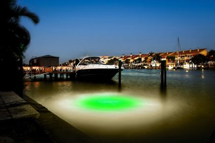 Green/White Mega-Watt Iris Underwater LED Lighting System (size: (80 foot power cord))